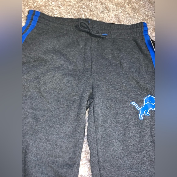 NFL Detroit Lions Gray Sweatpants with Blue Stripes size Large NWT - Picture 4 of 7